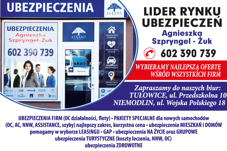 LIDER RYNKU UBEZPIECZEŃ Agnieszka Szpryngel-Żuk Tułowice