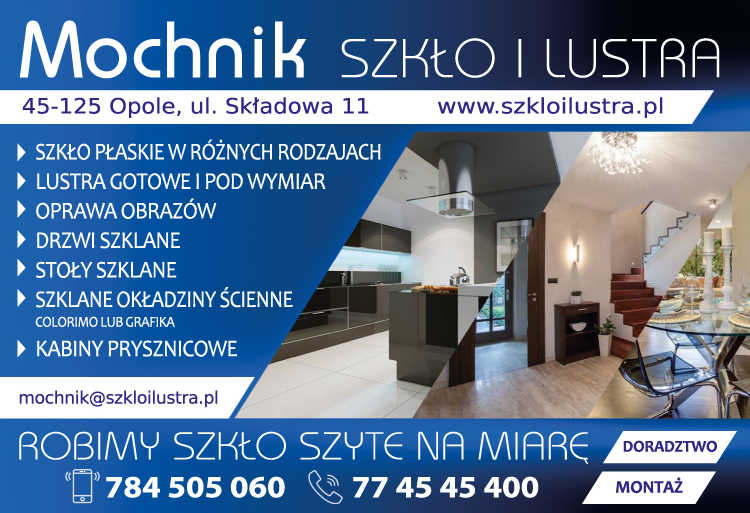 MOCHNIK Szkło i Lustra Opole Lustra Gotowe i Pod Wymiar / Oprawa Obrazów / Drzwi Szklane