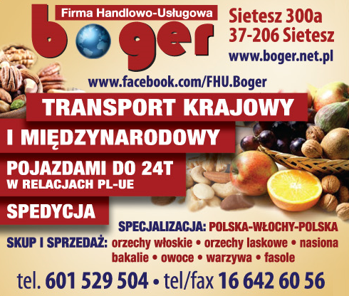 FHU BOGER TRANSPORT KRAJOWY I MIĘDZYNARODOWY Sietesz