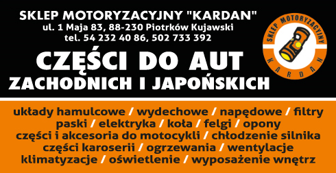 "KARDAN" Sklep Motoryzacyjny Piotrków Kujawski Części Do Aut Zachodnich i Japońskich