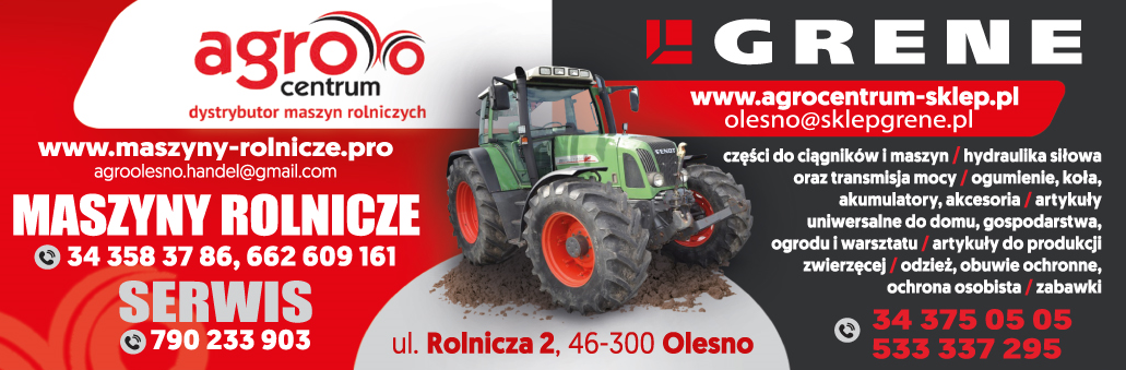 AGRO CENTRUM Sp. z o.o. sp. k. Maszyny Rolnicze | Sklep GRENE Olesno Części Do Ciągników i Maszyn