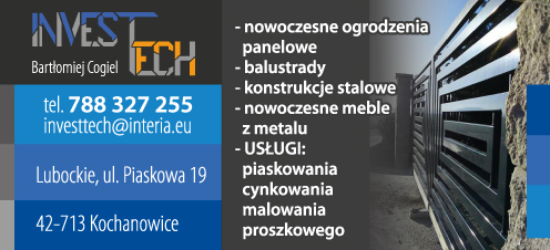 INVEST TECH Bartłomiej Cogiel Lubockie Nowoczesne Ogrodzenia Panelowe / Balustrady / Meble z Metalu