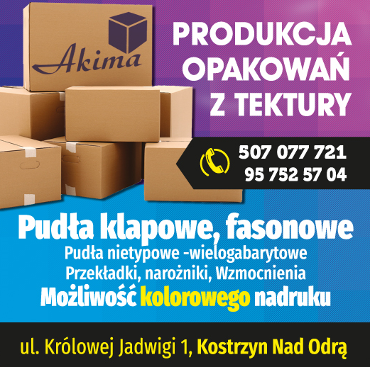 AKIMA Produkcja Opakowań z Tektury Kostrzyn nad Odrą Pudła / Przekładki / Narożniki / Wzmocnienia