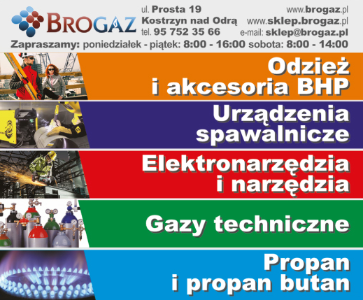BROGAZ s.c. Kostrzyn nad Odrą Odzież i Akcesoria BHP / Urządzenia Spawalnicze / Gazy Techniczne