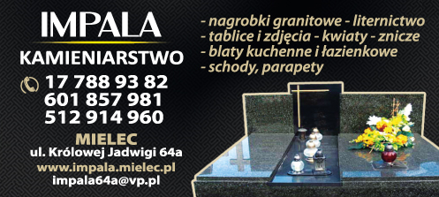 IMPALA KAMIENIARSTWO Mielec Nagrobki Granitowe / Blaty Kuchenne i Łazienkowe / Schody / Parapety