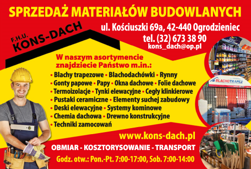 F.H.U. KONS-DACH Ogrodzieniec Sprzedaż Materiałów Budowlanych