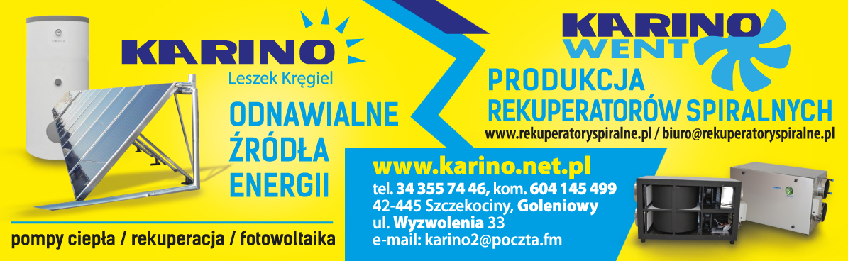 KARINO Leszek Kręgiel Szczekociny Odnawialne Źródła Energii / Produkcja Rekuperatorów Spiralnych