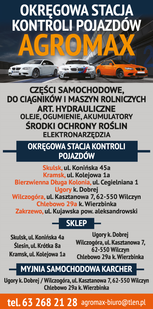 AGROMAX Skulsk Okręgowa Stacja Kontroli Pojazdów / Sklep / Myjnia Samochodowa Karcher