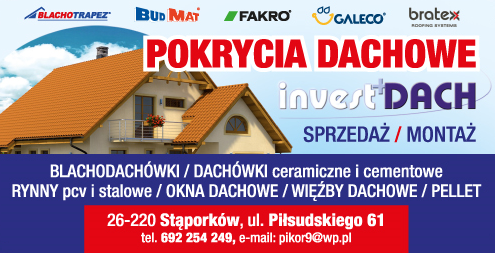 INVEST DACH Stąporków Pokrycia Dachowe / Sprzedaż / Montaż
