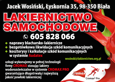 LAKIERNICTWO SAMOCHODOWE Jacek Wosiński Łyskornia Naprawy Blacharsko - Lakiernicze 