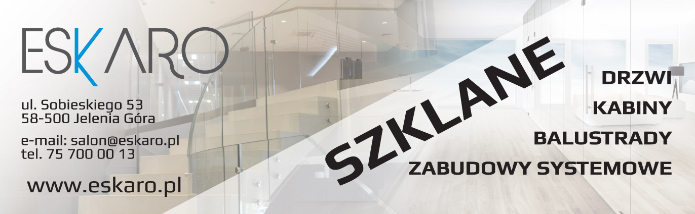 ESKARO SZKLANE DRZWI, KABINY, BALUSTRADYJelenia Góra 