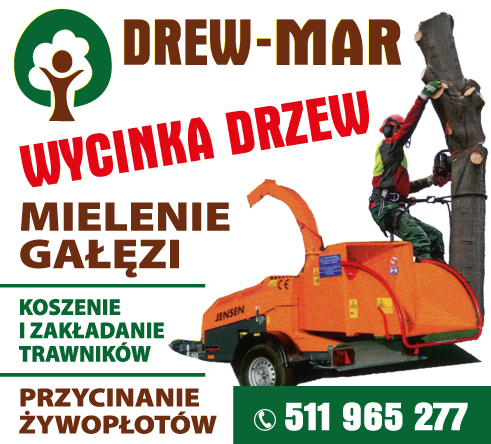 DREW-MAR Kwidzyn Wycinka Drzew / Mielenie Gałęzi / Koszenie i Zakładanie Trawników