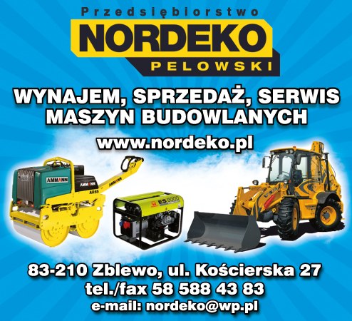 Przedsiębiorstwo "NORDEKO" Pelowski Zblewo Maszyny Od Obróbki Betonu / Maszyny Do Wyburzeń / Koparki