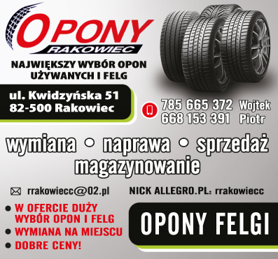 OPONY RAKOWIEC Największy Wybór Opon Używanych i Felg / Wymiana / Naprawa / Sprzedaż / Magazynowanie