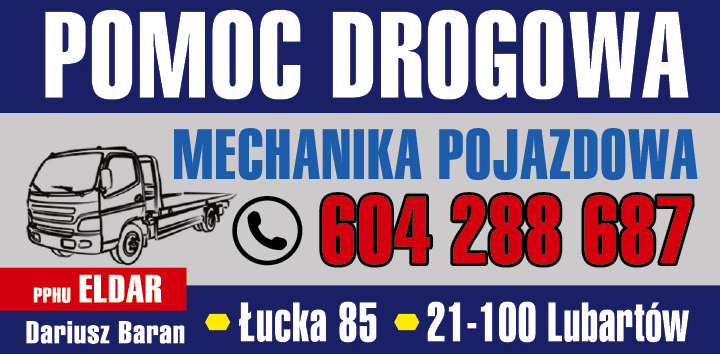 PPHU ELDAR Dariusz Baran Lubartów Pomoc Drogowa / Mechanika Pojazdowa 