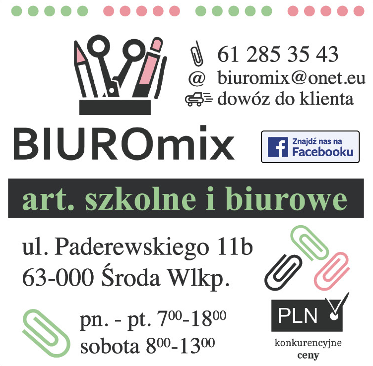 BIUROMIX Środa Wielkopolska Artykuły Szkolne i Biurowe 