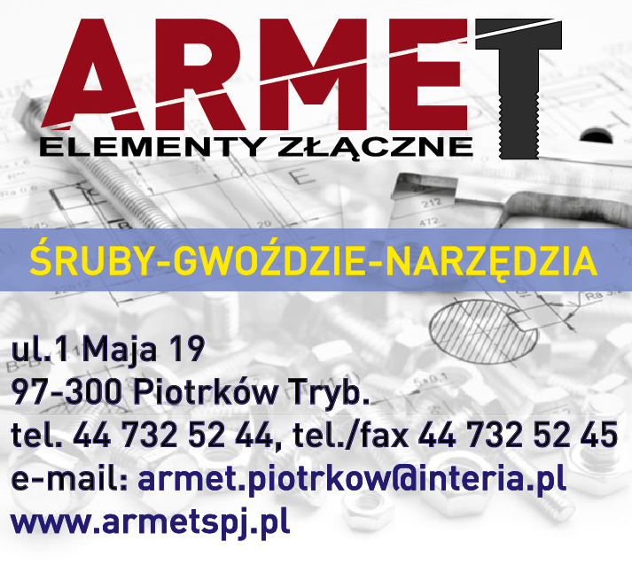 ARMET Sp.J. Piotrków Trybunalski Elementy Złączne / Śruby / Gwoździe / Narzędzia