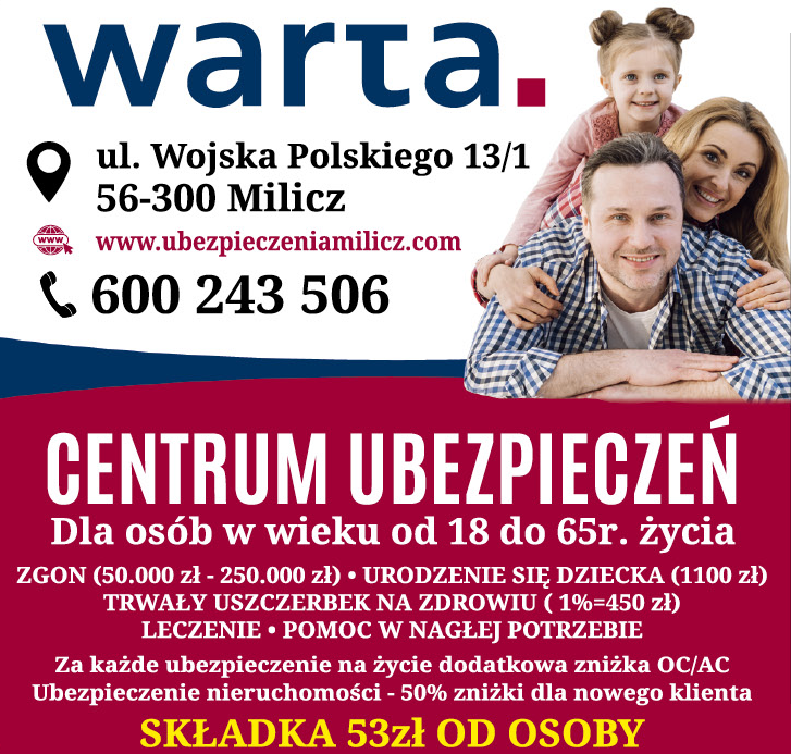 CENTRUM UBEZPIECZEŃ Milicz Dla Osób W Wieku Od 18 Do 65r Życia 