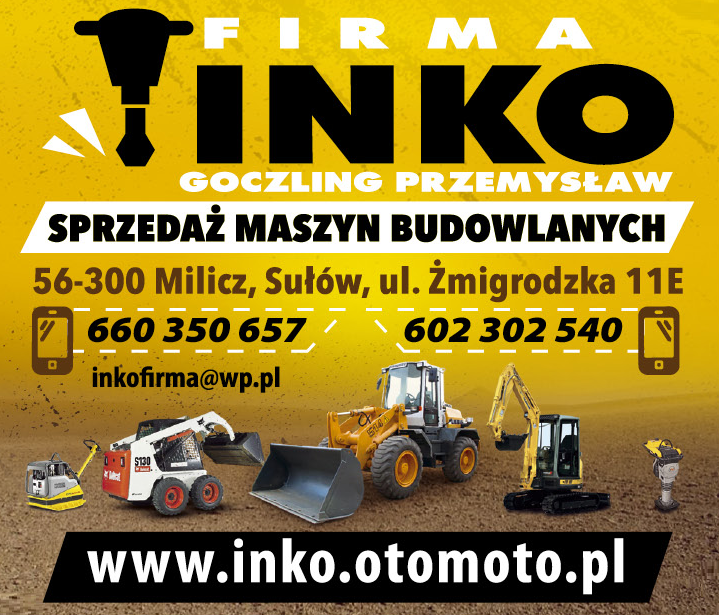 FIRMA INKO Goczling Przemysław Milicz Sprzedaż Maszyn Budowlanych