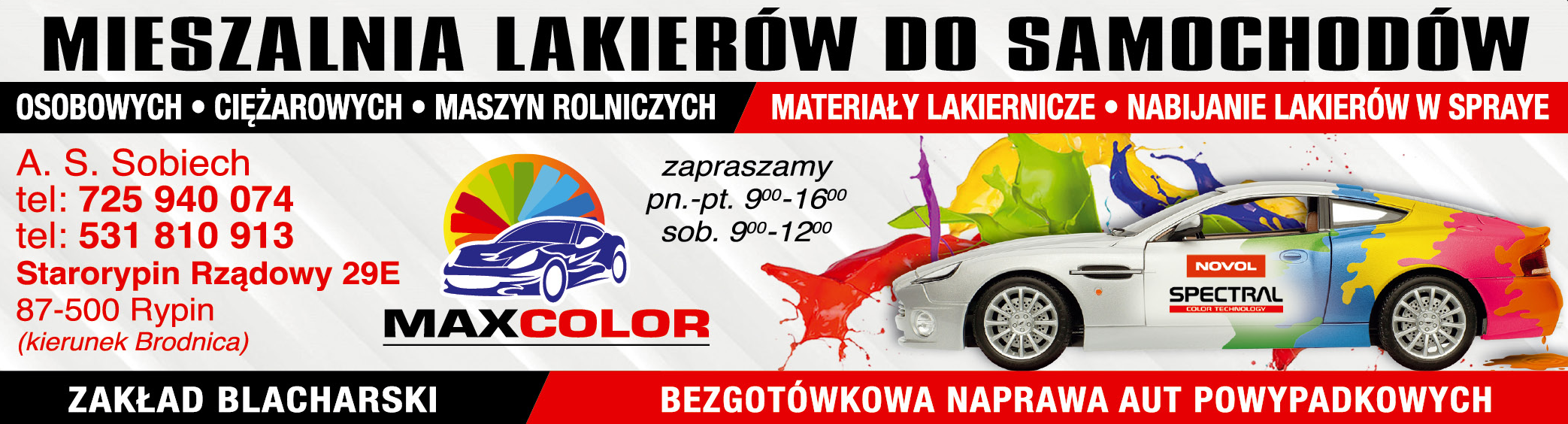 MIESZALNIA LAKIERÓW DO SAMOCHODÓW "MAXCOLOR" Starorypin Rządowy 