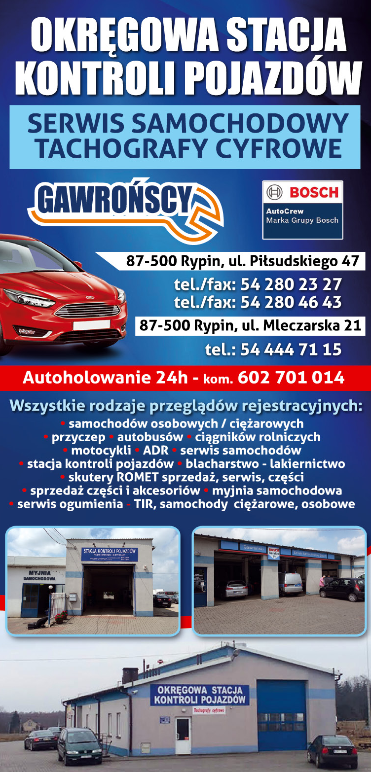 OKRĘGOWA STACJA KONTROLI POJAZDÓW GAWROŃSCY Rypin Serwis Samochodowy 