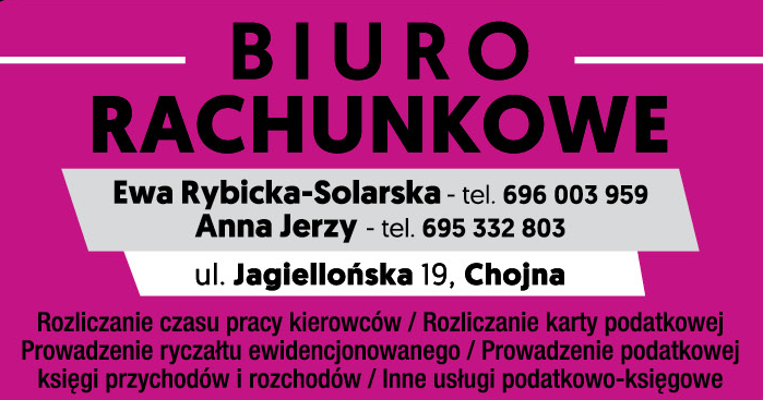 BIURO RACHUNKOWE Ewa Rybicka-Solarska, Anna Jerzy Chojna