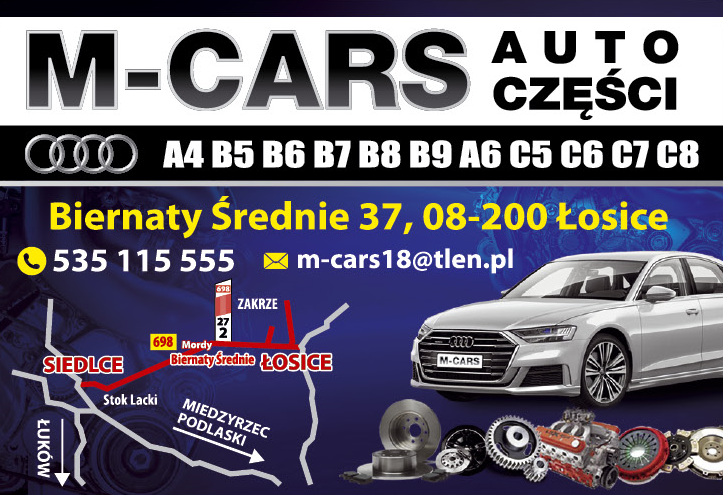 M-CARS Biernaty Średnie Auto Części AUDI A4, B5, B6, B7, B8, B9, A6, C5, C6, C7, C8 
