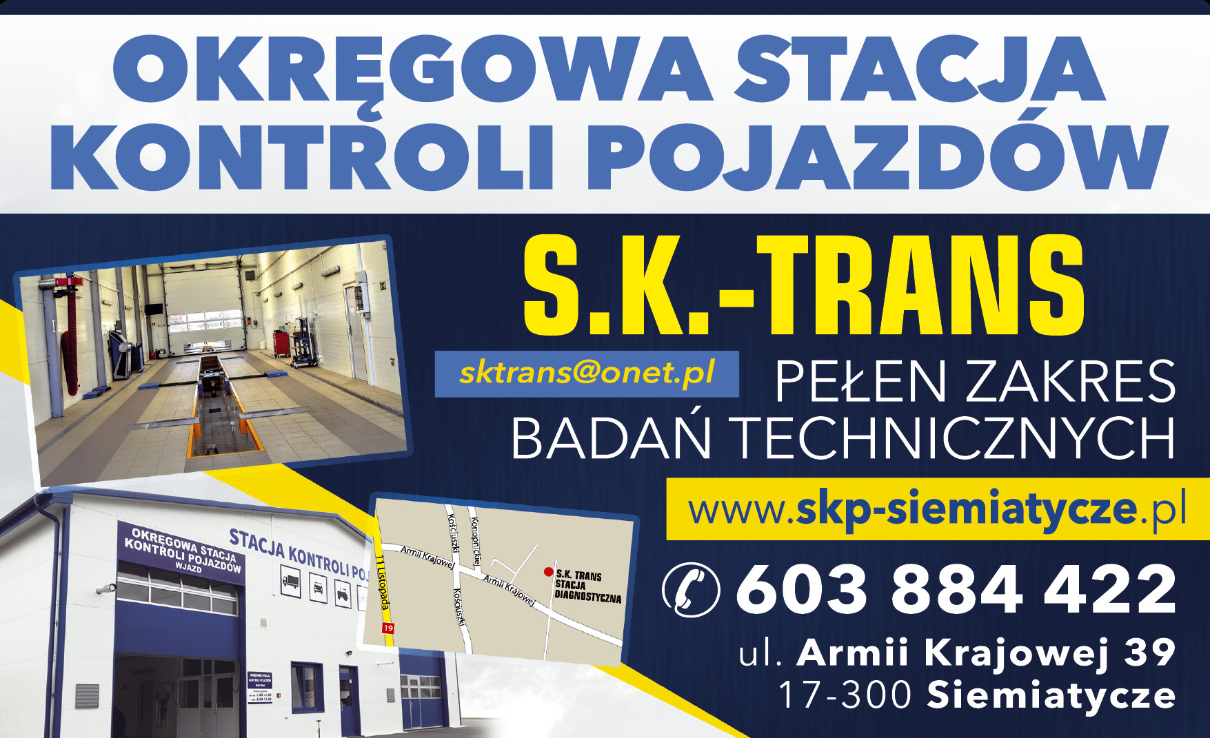 S.K.-TRANS Siemiatycze Okręgowa Stacja Kontroli Pojazdów / Pełen Zakres Badań Technicznych