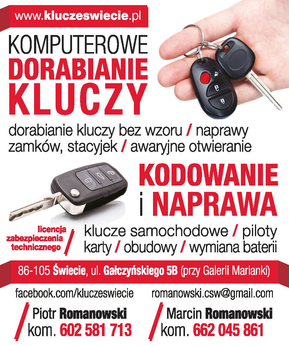KLUCZE ŚWIECIE Komputerowe Dorabianie Kluczy Świecie Dorabianie Kluczy Bez Wzoru / Naprawy Zamków 