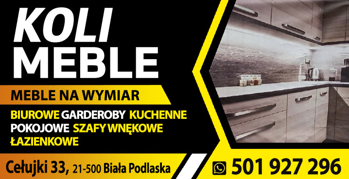 KOLI MEBLE Cełujki Meble Na Wymiar Biurowe / Garderoby / Kuchenne / Pokojowe / Łazienkowe