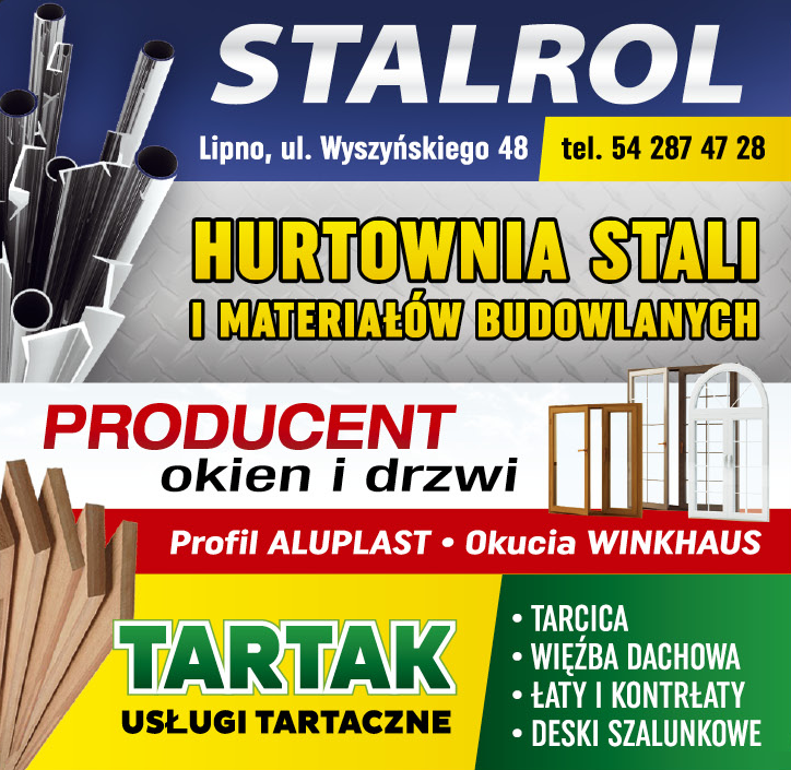 STALROL Lipno Hurtownia Stali i Materiałów Budowlanych | Producent Okien i Drzwi | Tartak 