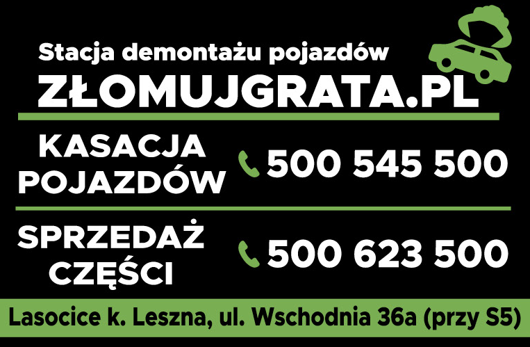 STACJA DEMONTAŻU POJAZDÓW ZŁOMUJGRATA.PL Lasocice Kasacja Pojazdów / Sprzedaż Części