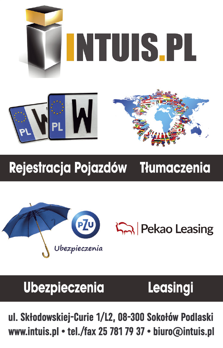 INTUIS B.U.H. Sokołów Podlaski Ubezpieczenia / Tłumaczenia / Rejestracja Pojazdów / Leasingi 