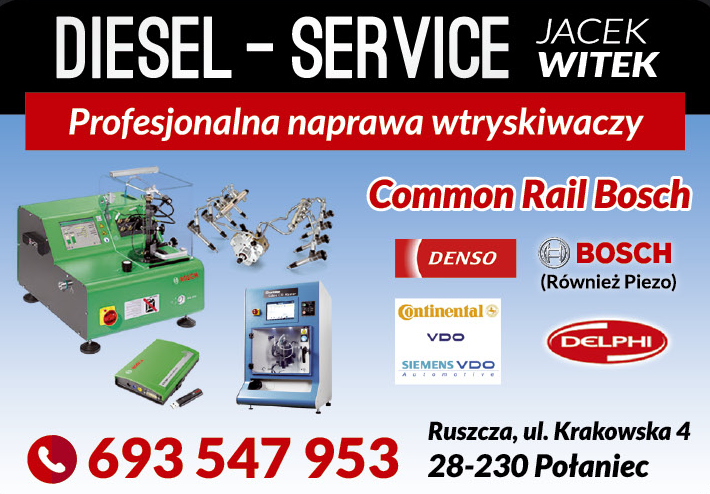 DIESEL - SERVICE Jacek Witek Ruszcza Profesjonalna Naprawa Wtryskiwaczy