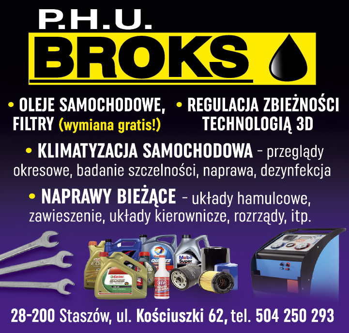 P.H.U. BROKS Staszów Oleje Samochodowe / Filtry / Klimatyzacja Samochodowa / Naprawy Bieżące