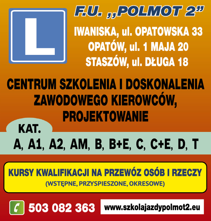 F.U. "POLMOT 2" Iwaniska Kursy Kwalifikacji Na Przewóz Osób i Rzeczy