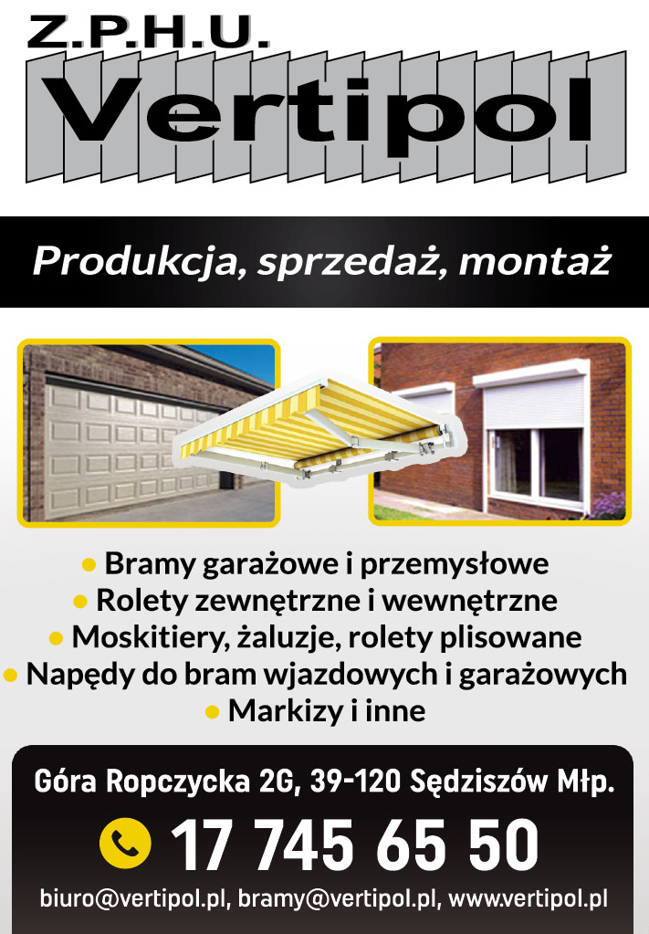 Z.P.H.U. VERTIPOL Sędziszów Młp. Produkcja-Sprzedaż-Montaż Bram / Rolet / Napędów Do Bram