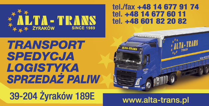 ALTA-TRANS Żyraków Transport / Spedycja / Logistyka / Sprzedaż Paliw