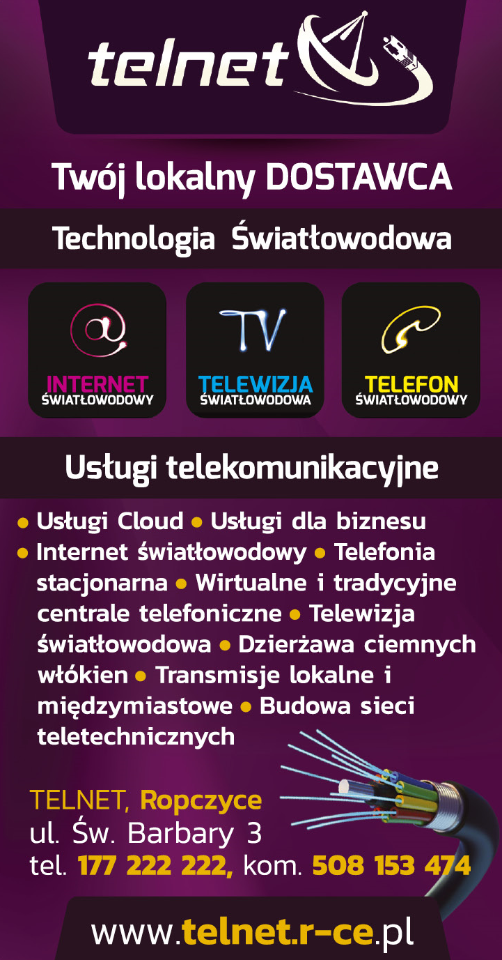 TELNET Ropczyce Twój Lokalny Dostawca / Technologia Światłowodowa - Internet, Telewizja, Telefon