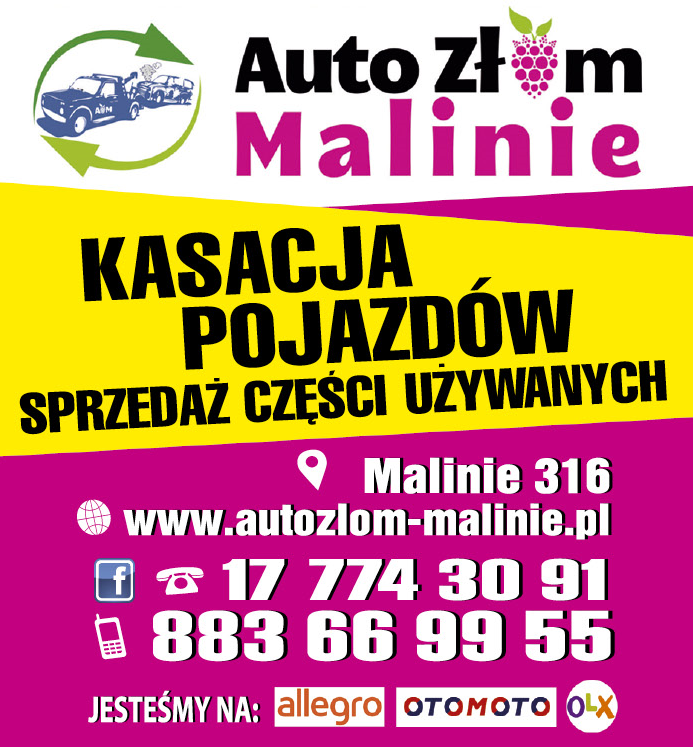 AUTO ZŁOM Malinie Kasacja Pojazdów / Sprzedaż Części Używanych