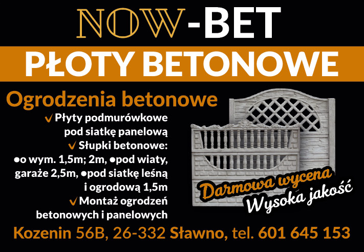 NOW-BET Kozenin Ogrodzenia Betonowe / Słupki Betonowe / Montaż Ogrodzeń Betonowych i Panelowych