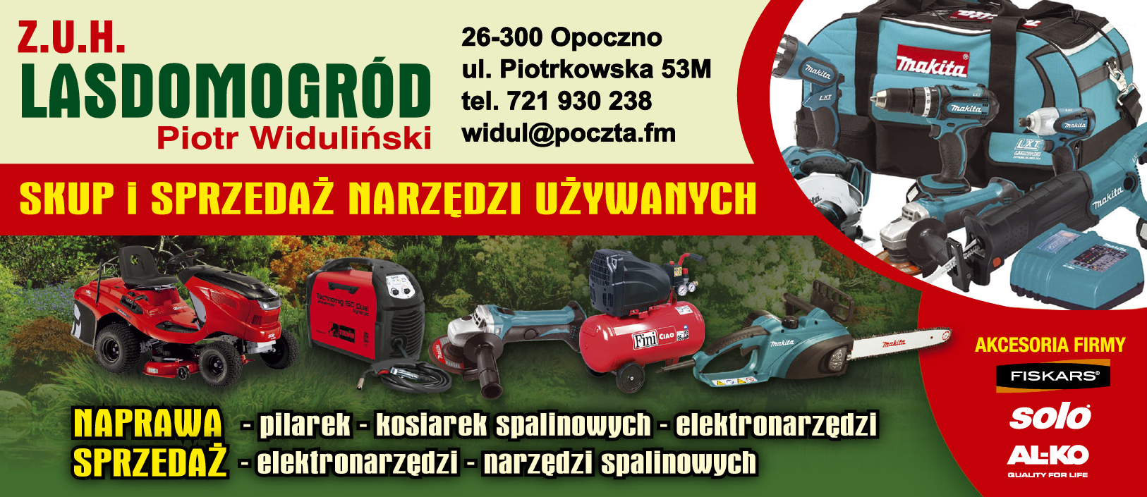 Z.U.H. LASDOMOGRÓD Piotr Widuliński Opoczno Naprawa Pilarek, Kosiarek Spalinowych i Elektronarzędzi