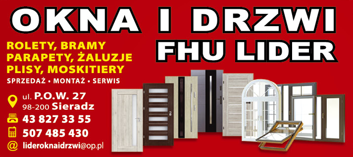 FHU LIDER OKNA I DRZWI Sieradz Parapety / Żaluzje / Rolety / Moskitiery