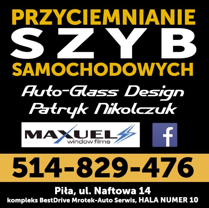 AUTO-GLASS DESIGN Patryk Nikolczuk Piła Przyciemnianie Szyb Samochodowych