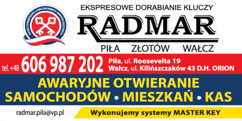 RADMAR PIŁA EKSPRESOWE DORABIANIE KLUCZY, AWARYJNE OTWIERANIE SAMOCHODÓW, MIESZKAŃ, KAS