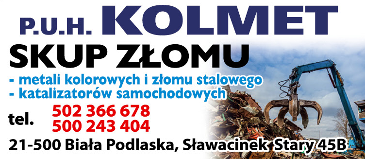 P.U.H. KOLMET Sławacinek Stary Skup Złomu Metali Kolorowych / Złomu Stalowego / Katalizatorów