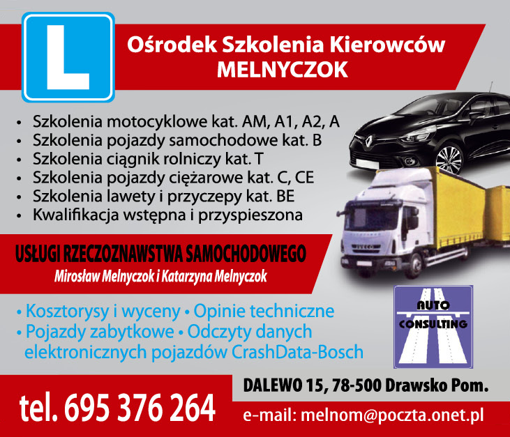 OŚRODEK SZKOLENIA KIEROWCÓW MELNYCZOK Dalewo Usługi Rzeczoznawstwa Samochodowego 