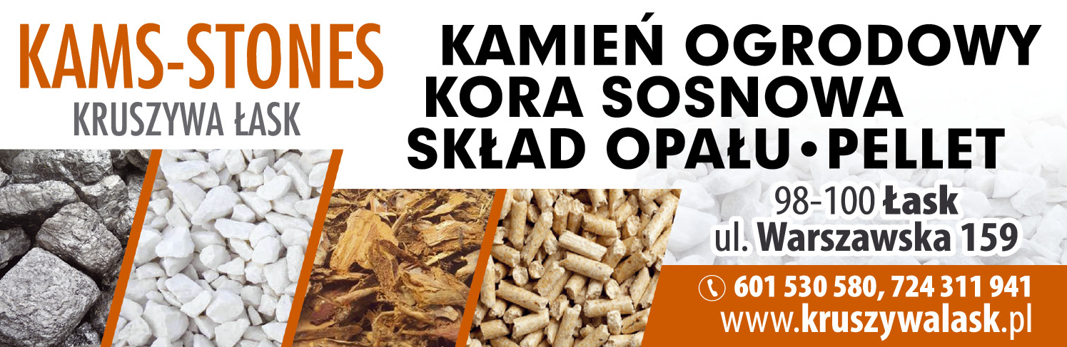 P.H.U. KAMS-STONES Kruszywa Łask Skład Opału / Pellet / Kamień Ogrodowy / Kora Sosnowa