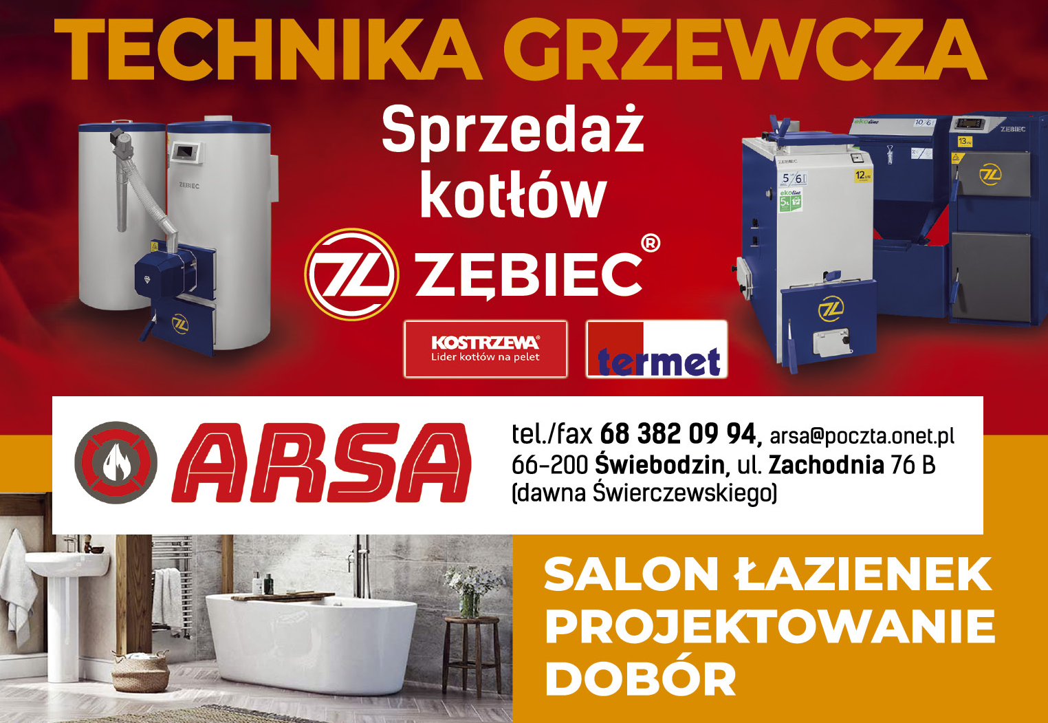 ARSA Technika Grzewcza Świebodzin Sprzedaż Kotłów / Salon Łazienek 