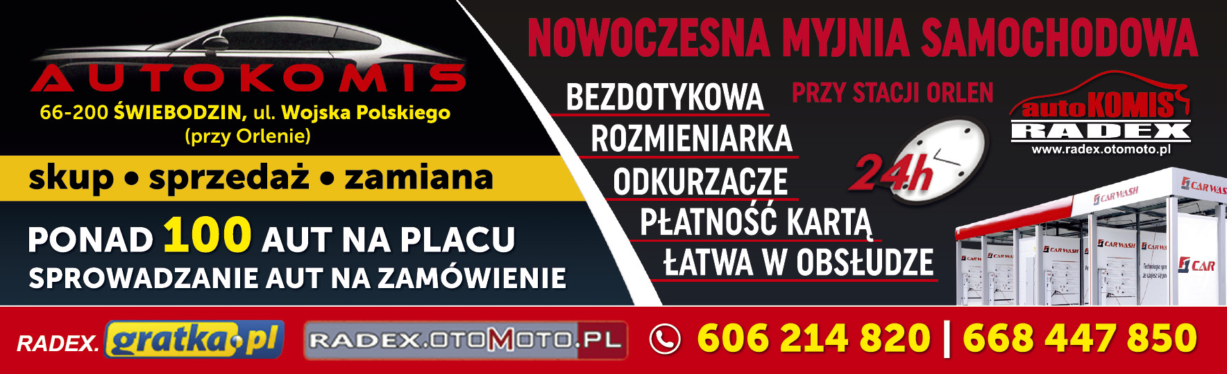 AUTO KOMIS RADEX Świebodzin Nowoczesna Myjnia Samochodowa Przy Stacji Orlen 